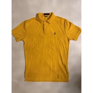 Men's Polo Ralph Lauren Slim Fit Yellow Short Sleeve Polo Shirt Size Medium